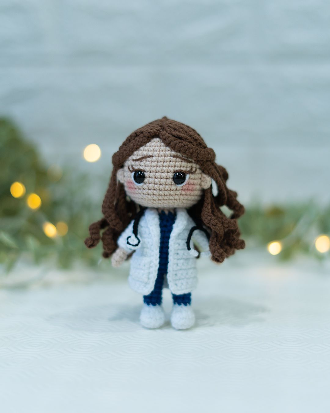 Cute Doctor Girl Crochet Pattern PDF – Nurse Amigurumi Keychain - Instant Download