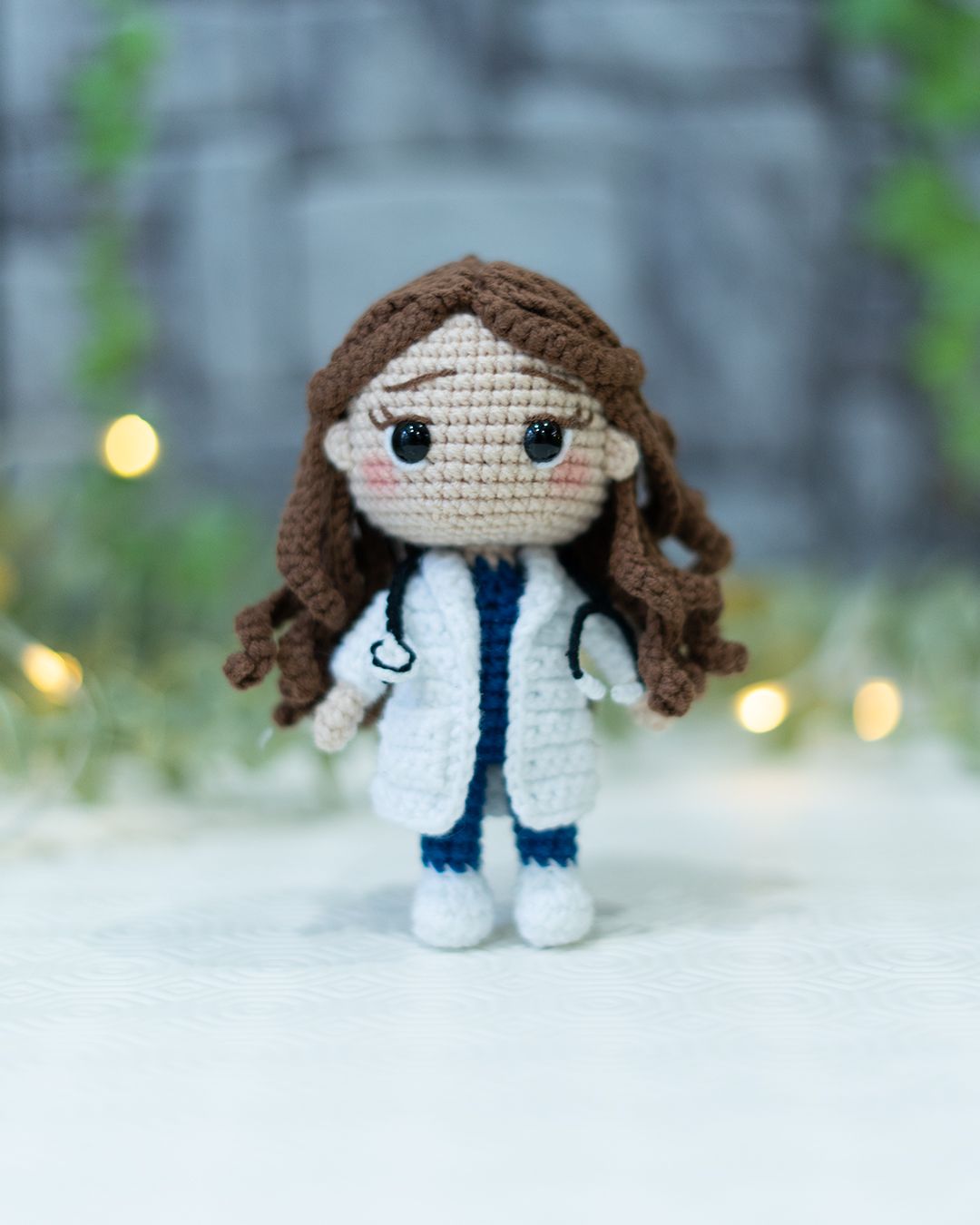 Cute Doctor Girl Crochet Pattern PDF – Nurse Amigurumi Keychain - Instant Download