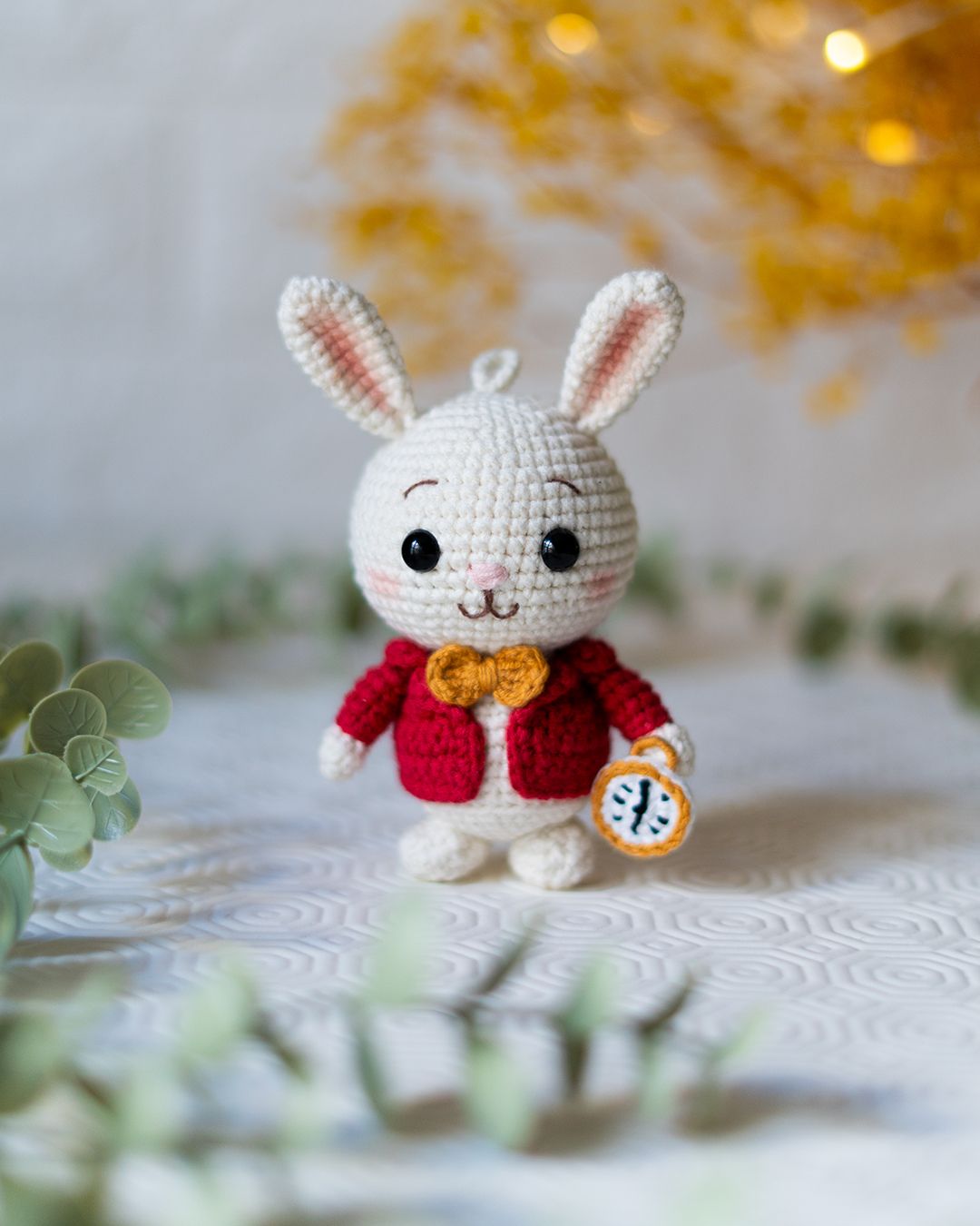 White Rabbit Crochet Pattern – Alice in Wonderland Amigurumi PDF Tutorial – 11cm Doll – Instant Download