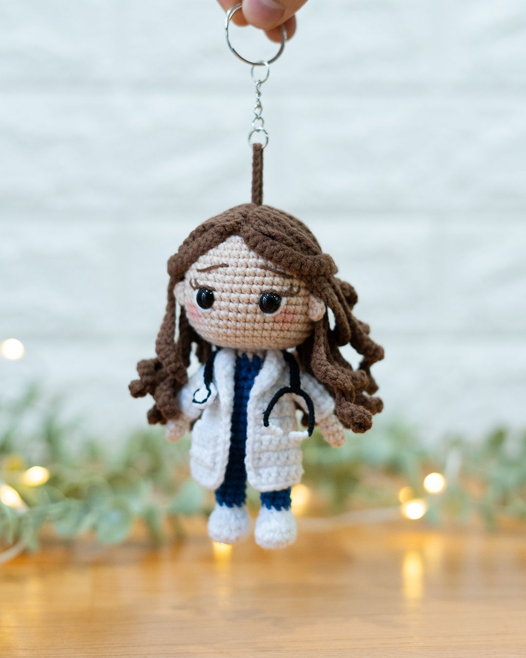 Cute Doctor Girl Crochet Pattern PDF – Nurse Amigurumi Keychain - Instant Download