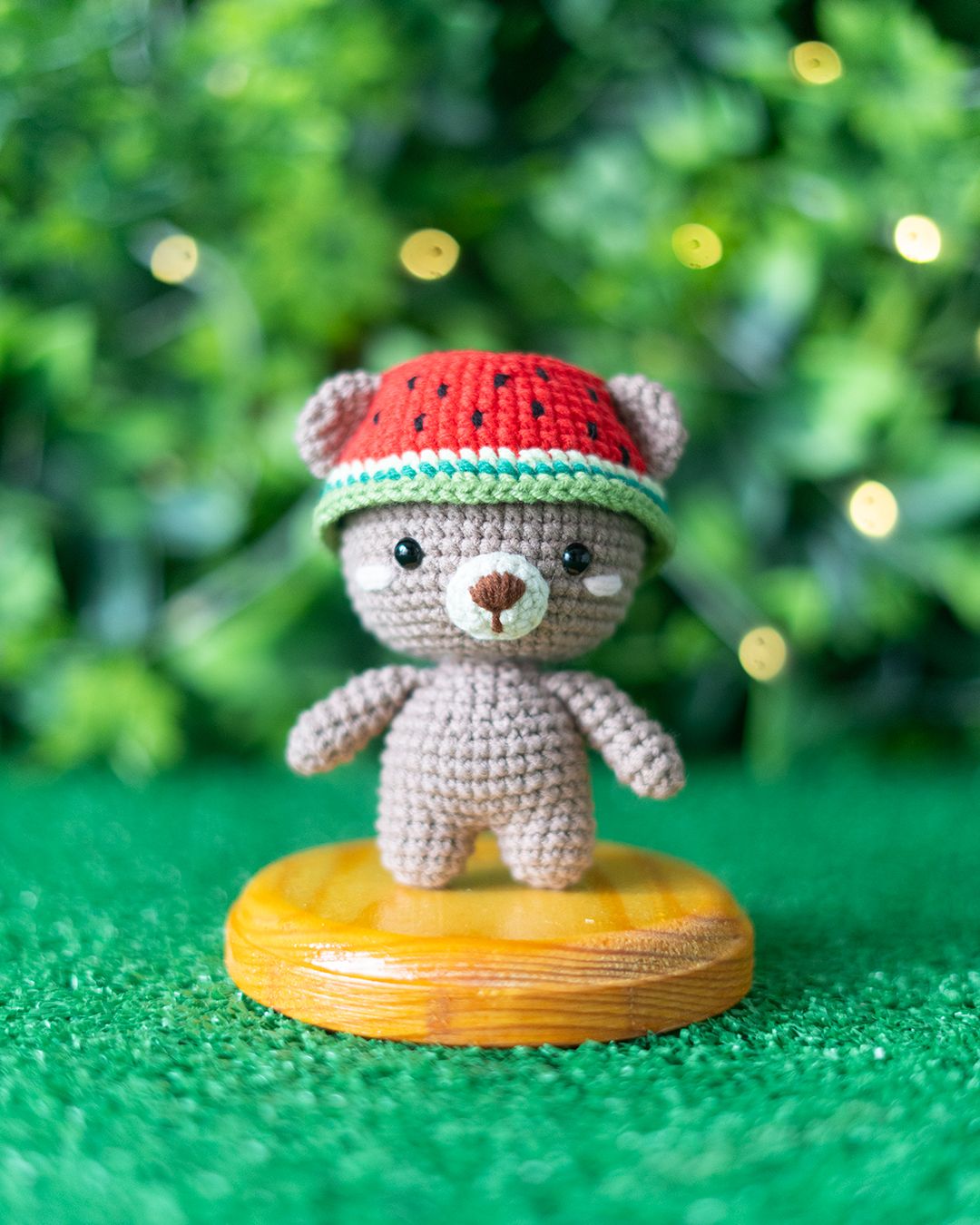 Watermelon Bear - Cute Teddy Bear crochet pattern - Amigrumi Doll PDF