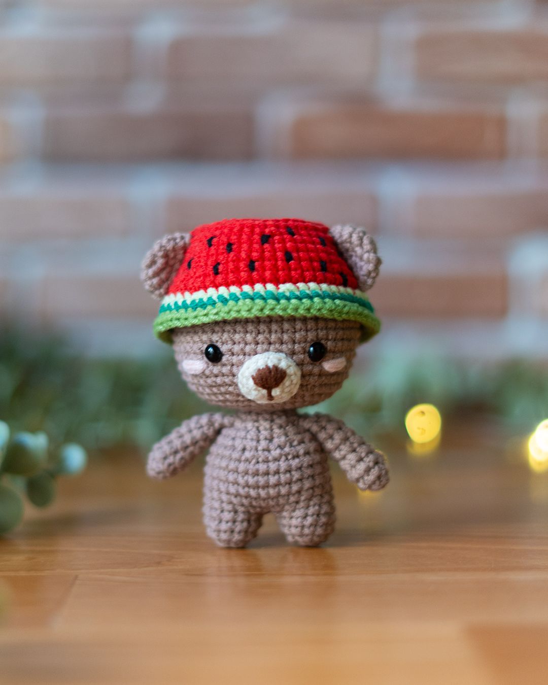 Watermelon Bear - Cute Teddy Bear crochet pattern - Amigrumi Doll PDF
