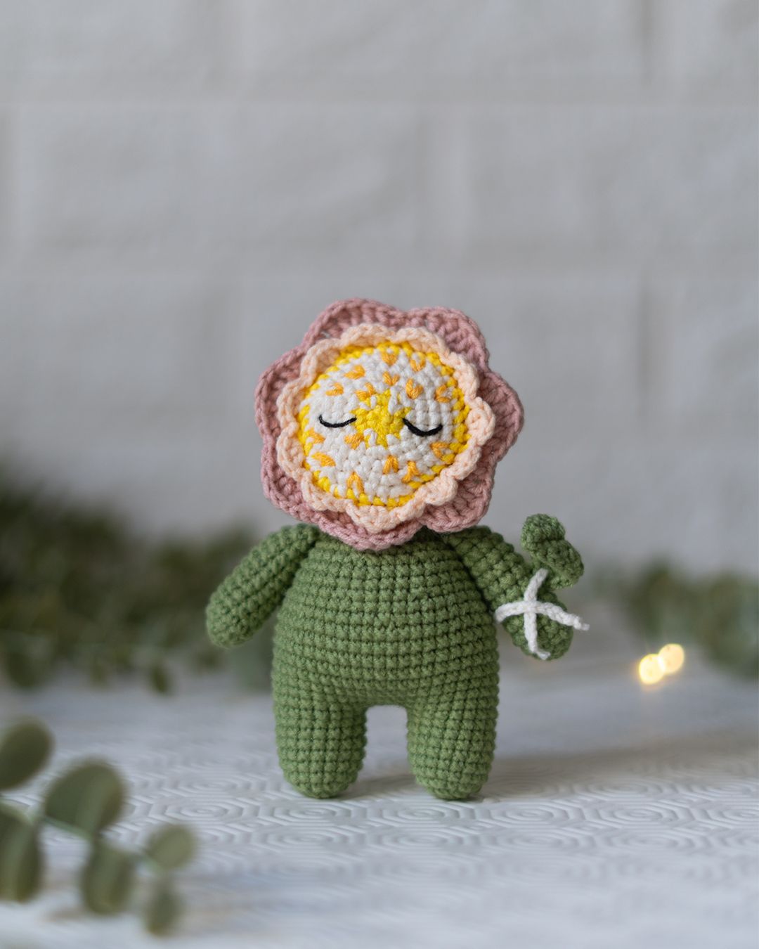 Flower Doll - Sleeping Flower crochet pattern - Amigrumi Doll PDF