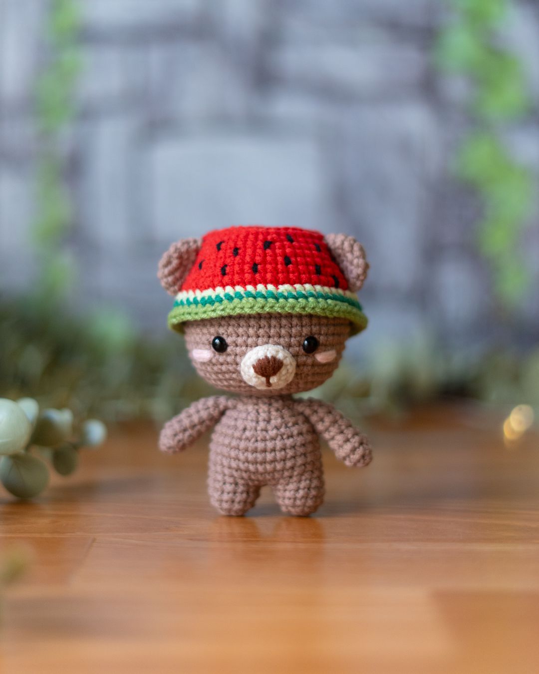 Watermelon Bear - Cute Teddy Bear crochet pattern - Amigrumi Doll PDF