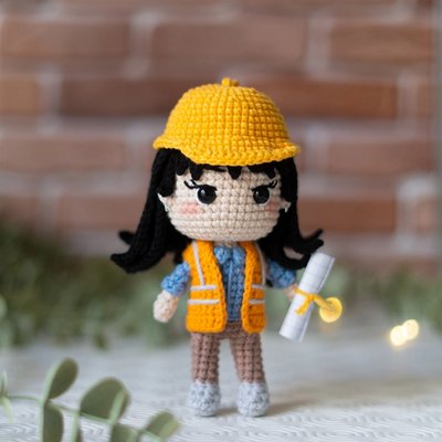 Engineer - Female Engineer crochet pattern - Amigrumi Doll PDF