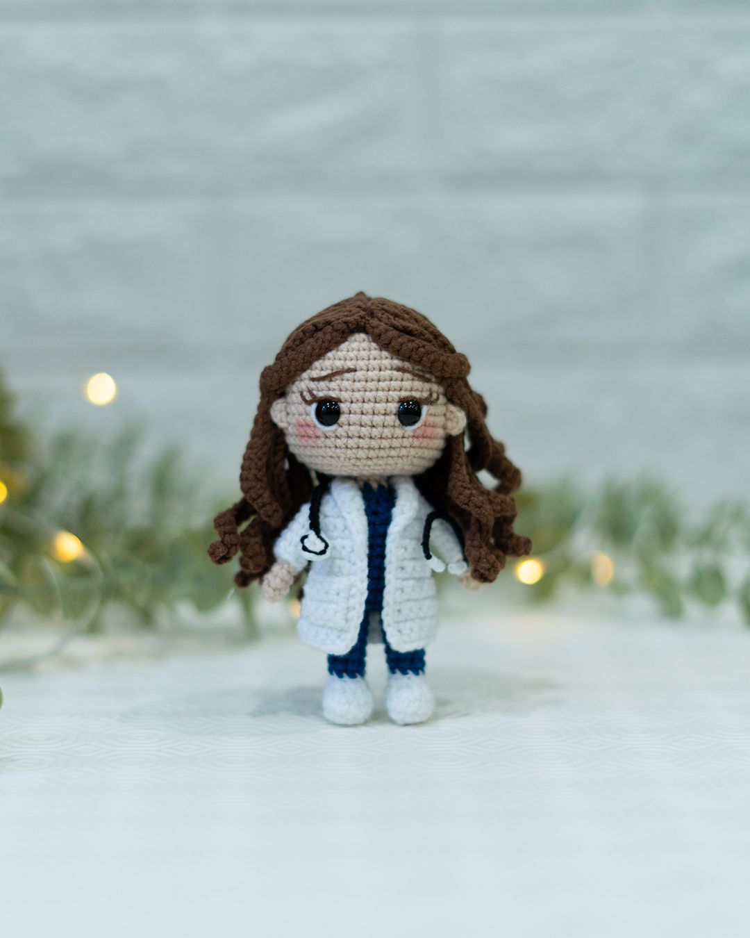 Cute Doctor Girl Crochet Pattern PDF – Nurse Amigurumi Keychain - Instant Download