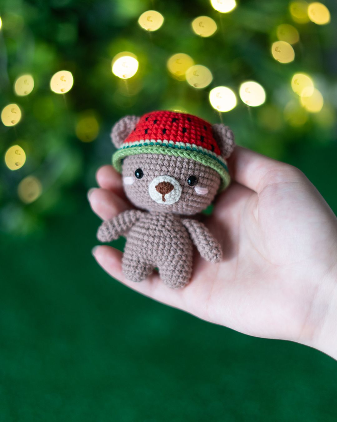 Watermelon Bear - Cute Teddy Bear crochet pattern - Amigrumi Doll PDF