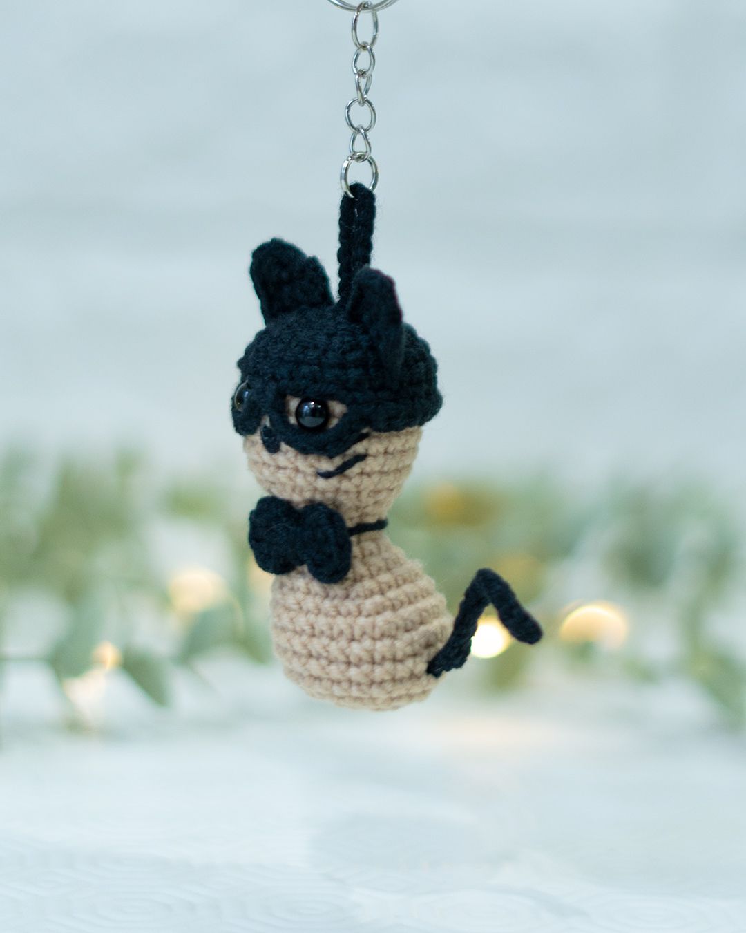 Batman - cat inspired crochet pattern - Amigrumi Keychain PDF