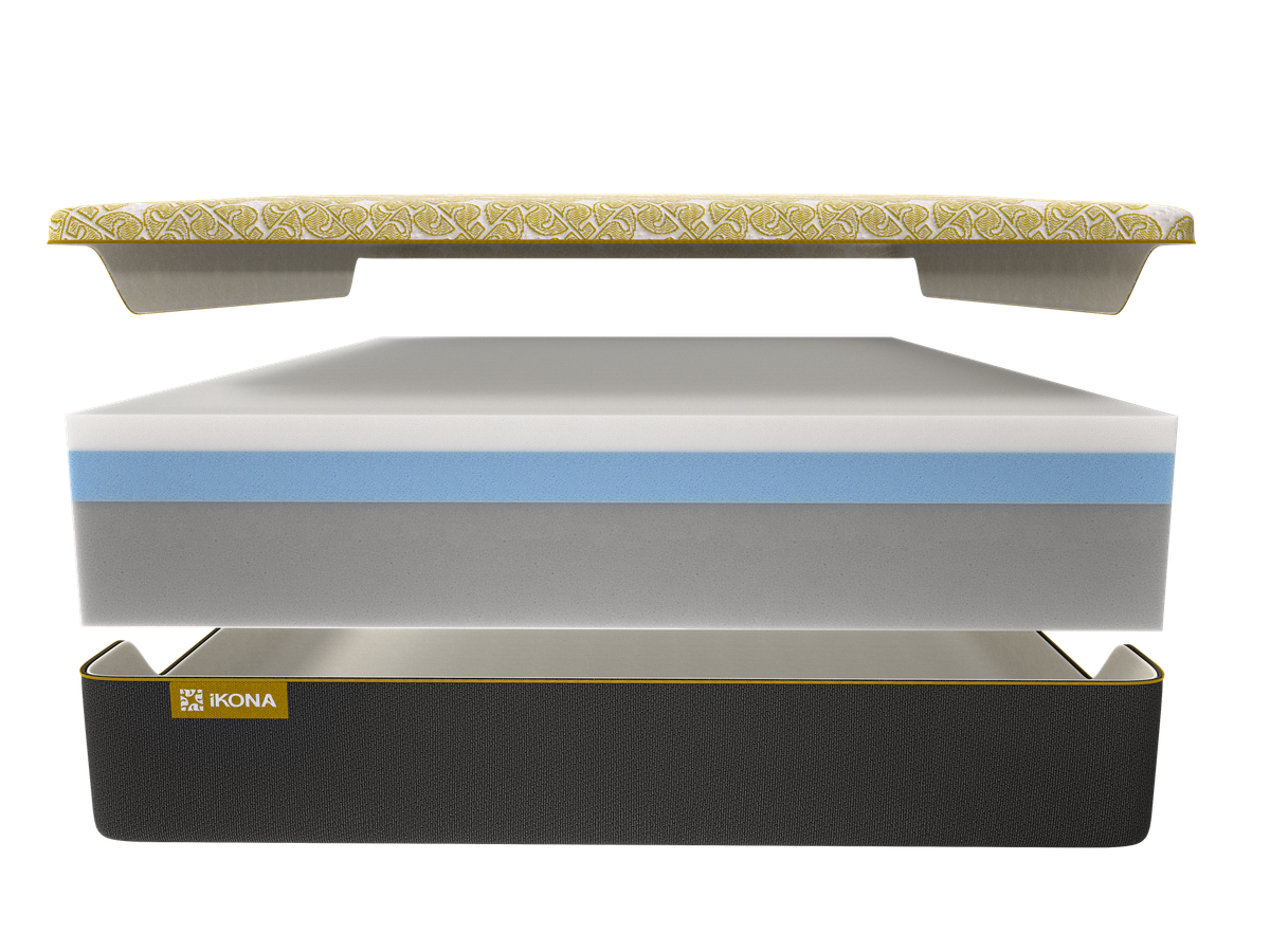 Ikona Solara 11 Medium-Plush mattress front view of layers