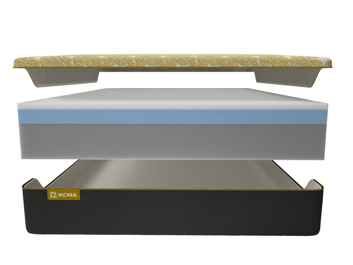 Ikona Solara 11 Medium-Plush mattress front view of layers