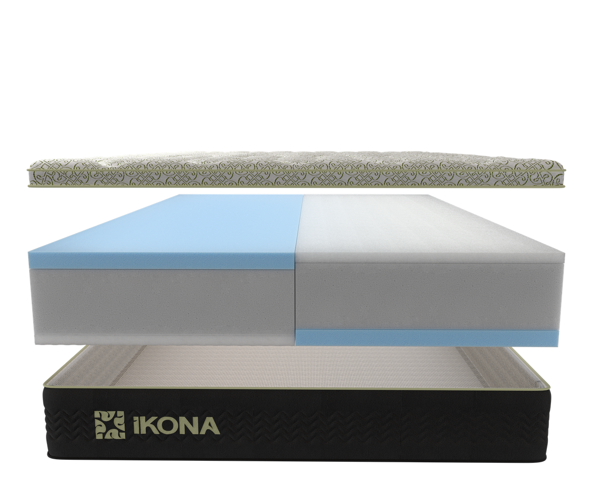 Ikona Borealis 12 Medium mattress front view of layers