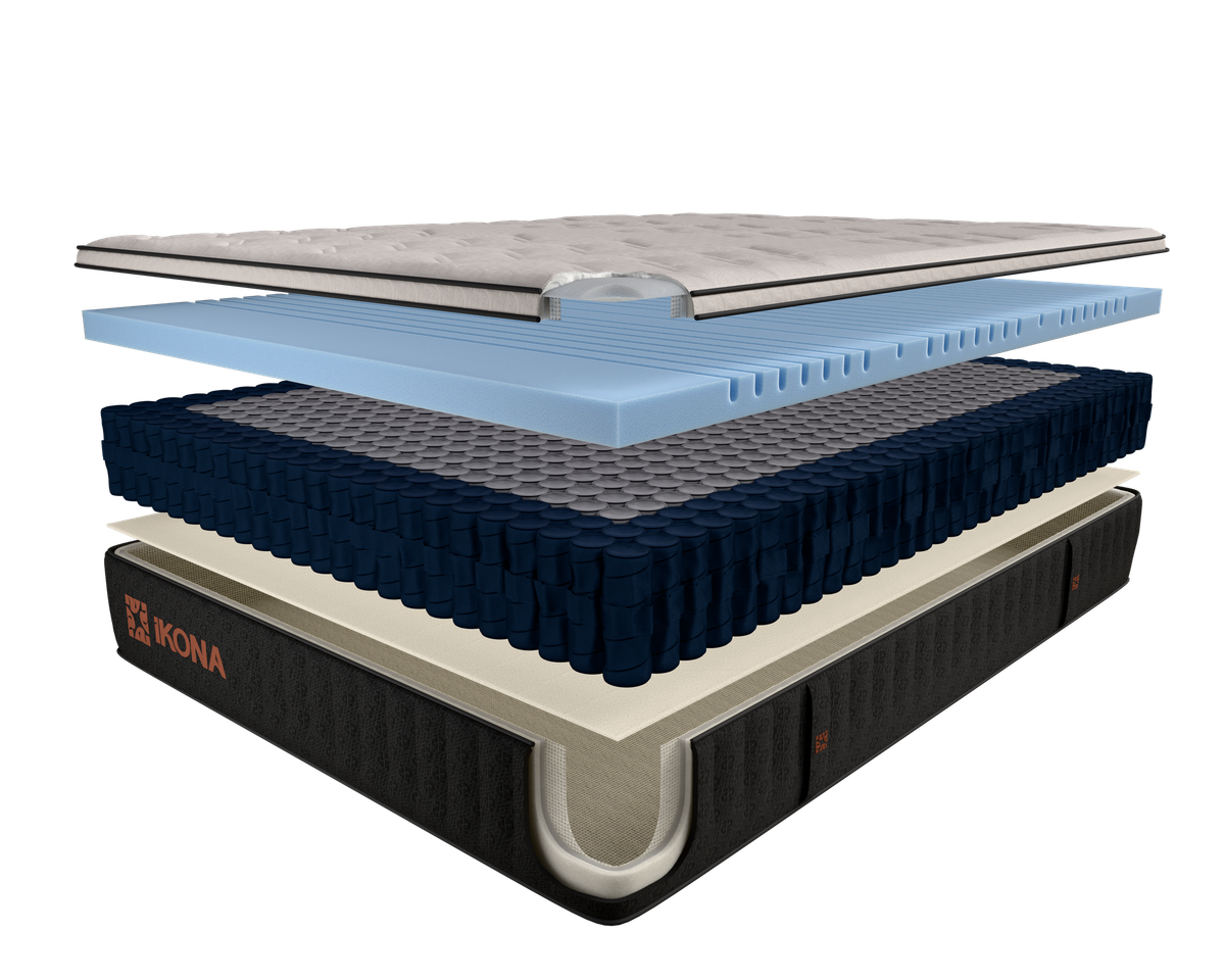 Ikona Térrava 11 Medium-Firm mattress corner view of layers