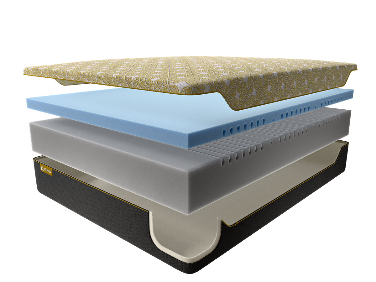 Ikona Solara 11 Medium-Firm mattress corner view of layers