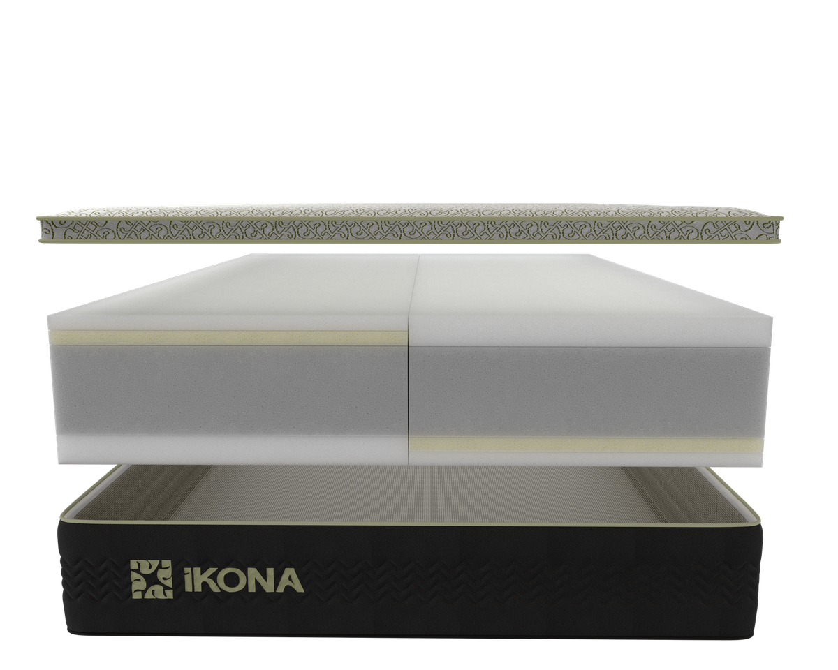 Ikona Borealis 14 Plush mattress front view of layers
