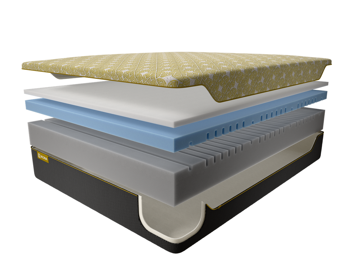 Ikona Solara 11 Medium-Plush mattress corner view of layers