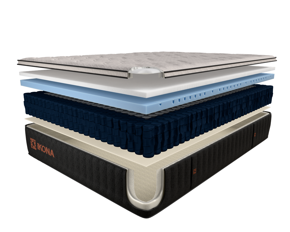 Ikona Térrava 12 Medium-Plush mattress corner view of layers