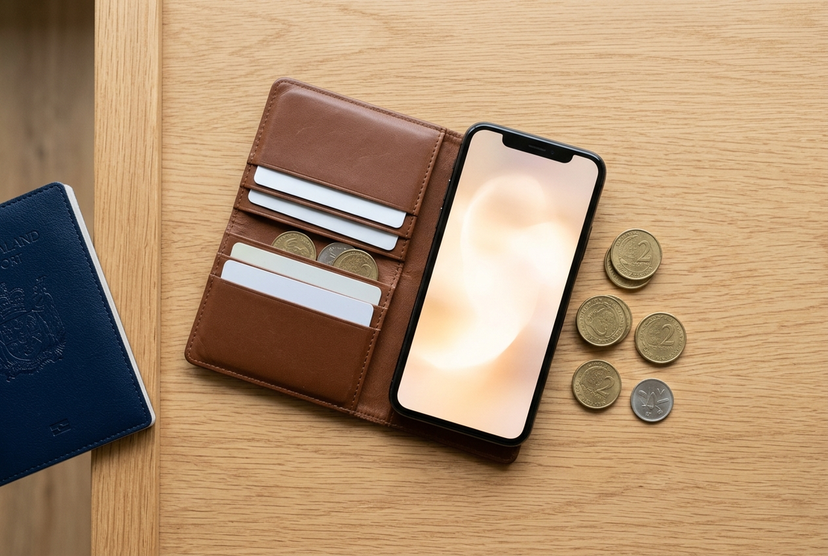 海外送金・両替のイメージ / International money and phone