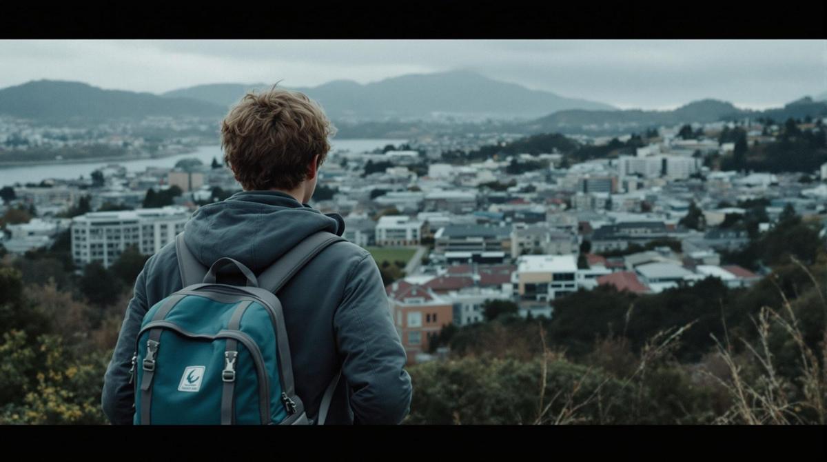 International student studying at a New Zealand university campus