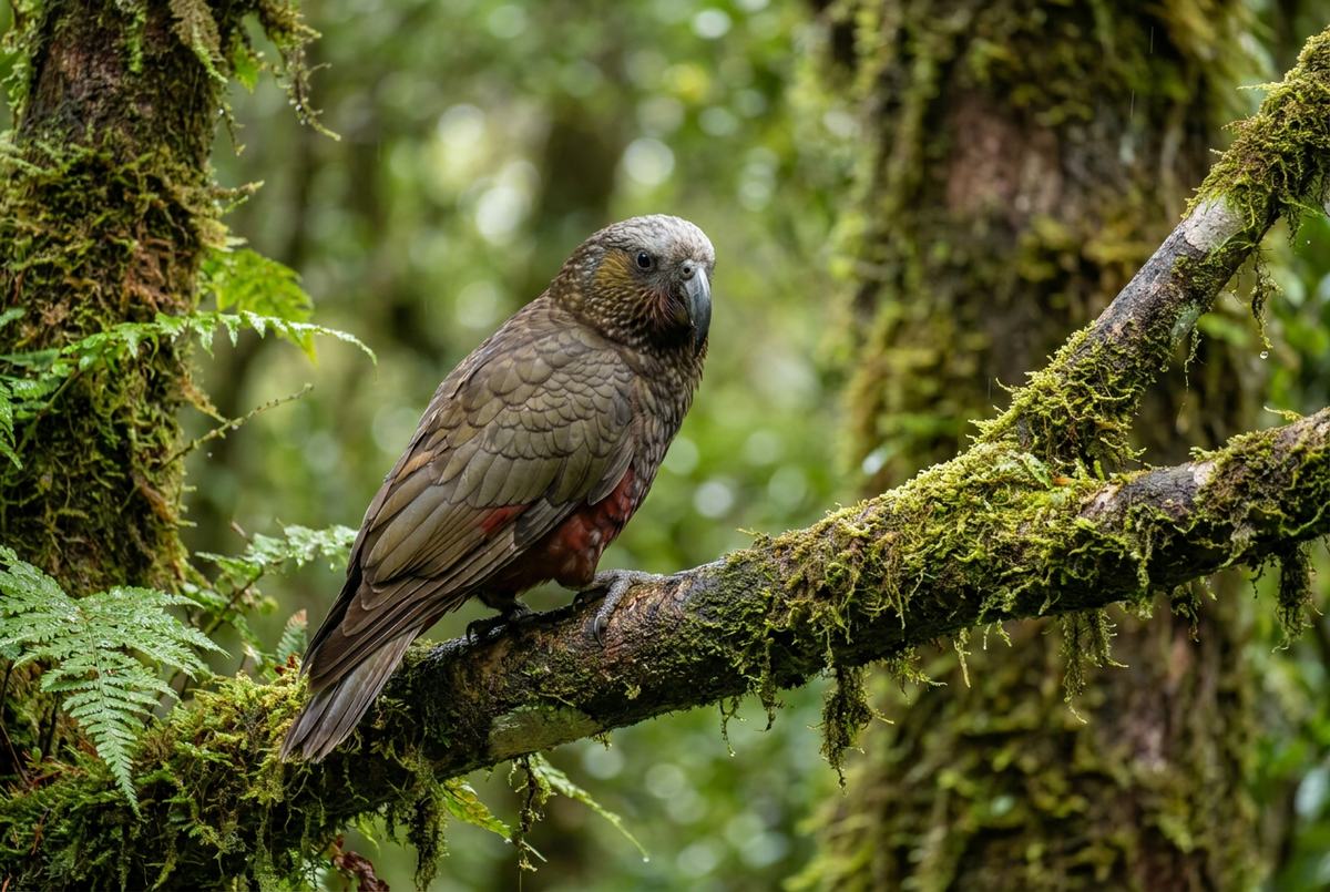 Native bird at Zealandia ecosanctuary in Wellington