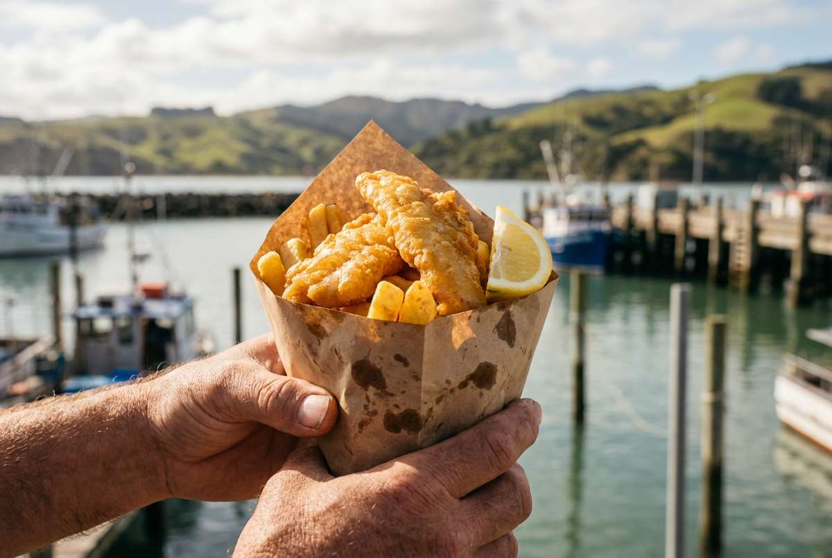 Fish and chips from Mt Vic Chippery in Wellington