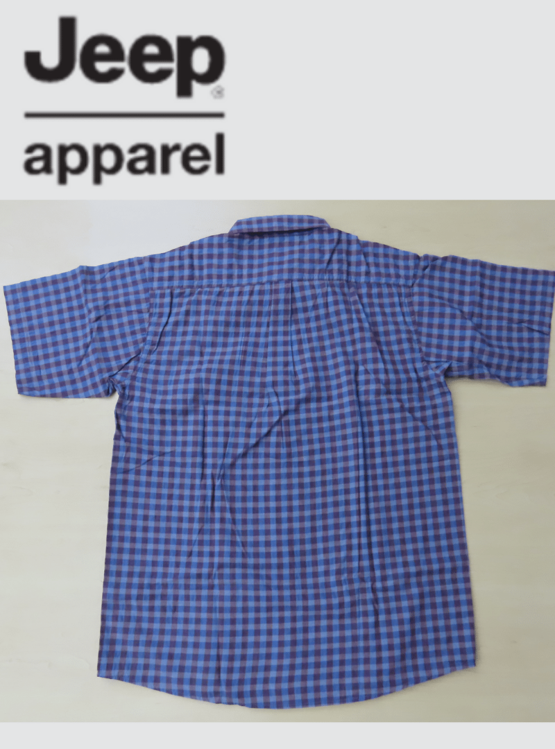 S/S Check Cotton Shirt - Blue/Wine