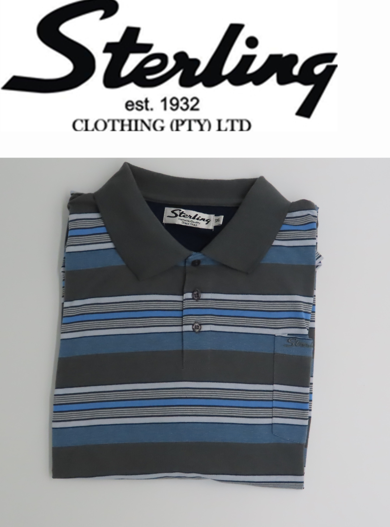 Stripe Golfer Shirt - Grey/Blue/White