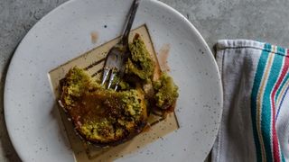 Plate with a slice of cake and a fork