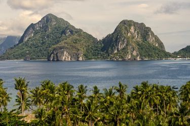 View of Palawan islands at glamping boutique hotel The Birdhouse El Nido, Philippines 