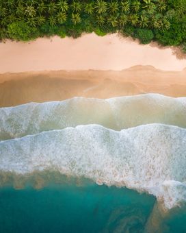 Drone view of a beach in Palawan Philippines