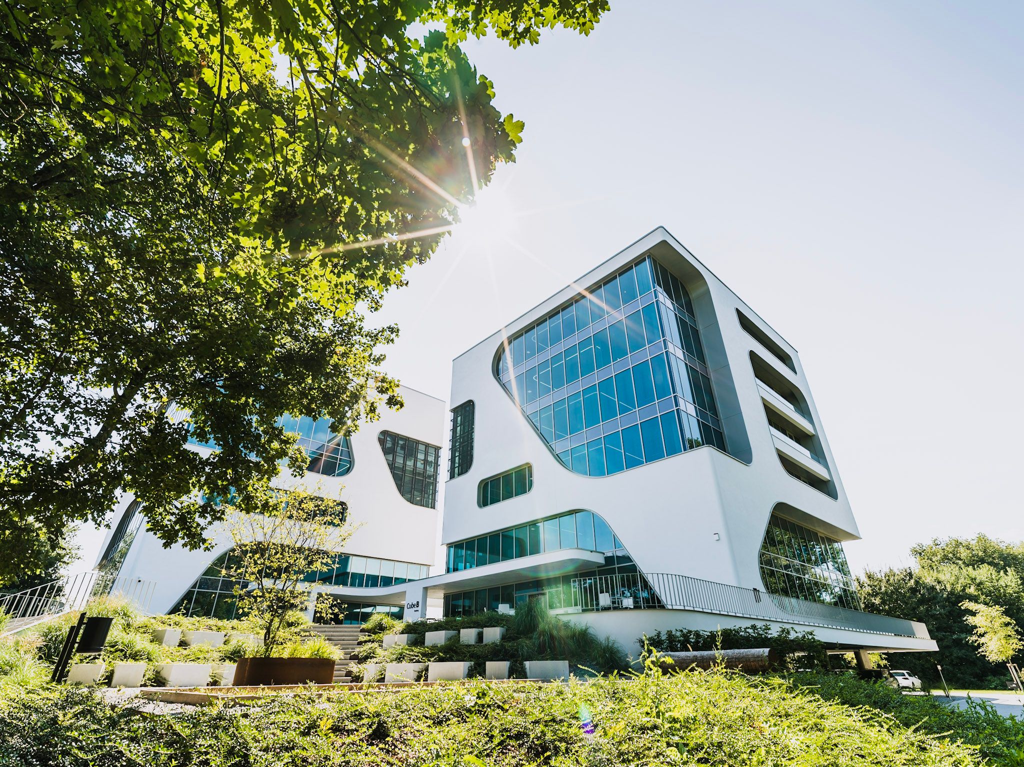 FC Campus with liquid crystal facade