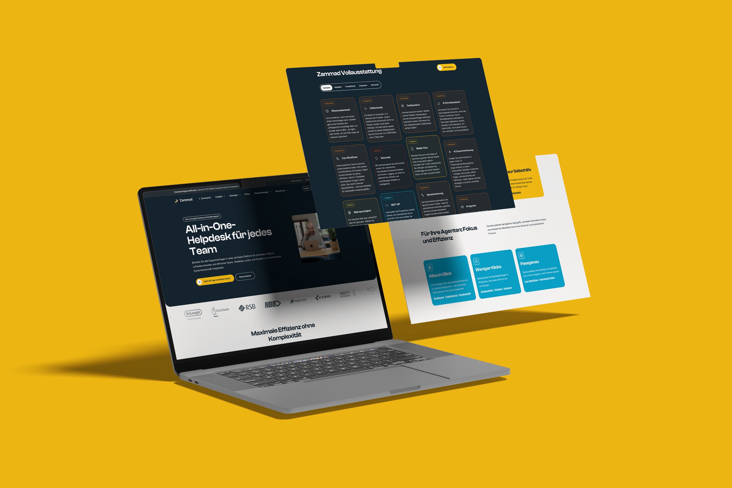 Zammad Website im Überblick