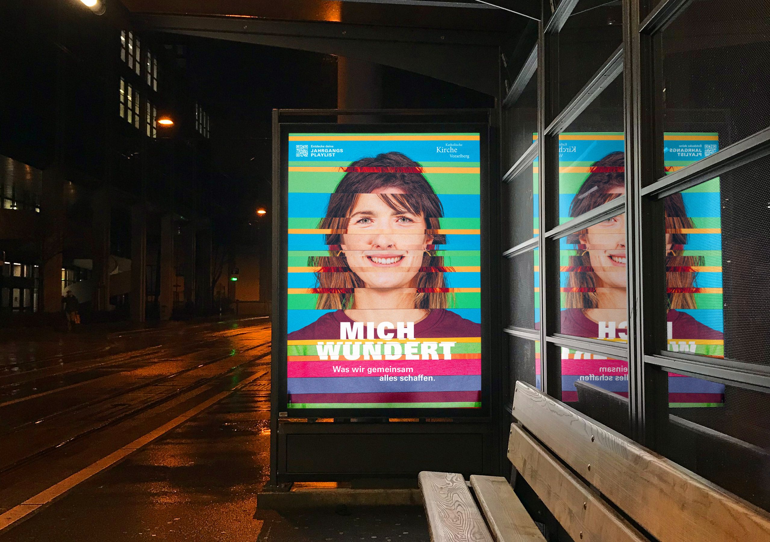 Mich wundert Plakat für die Kampange der Katholischen Kirche Vorarlbergs