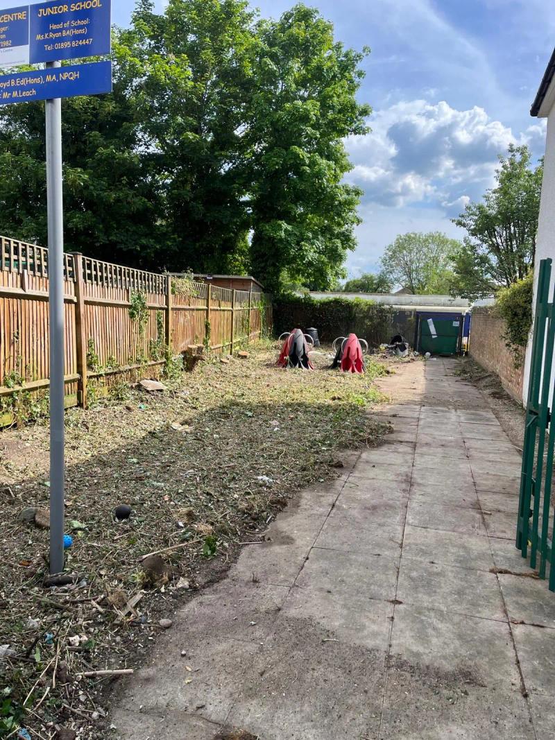 After site clearance — School Ground Site Clearance — Harefield Junior School in Hillingdon