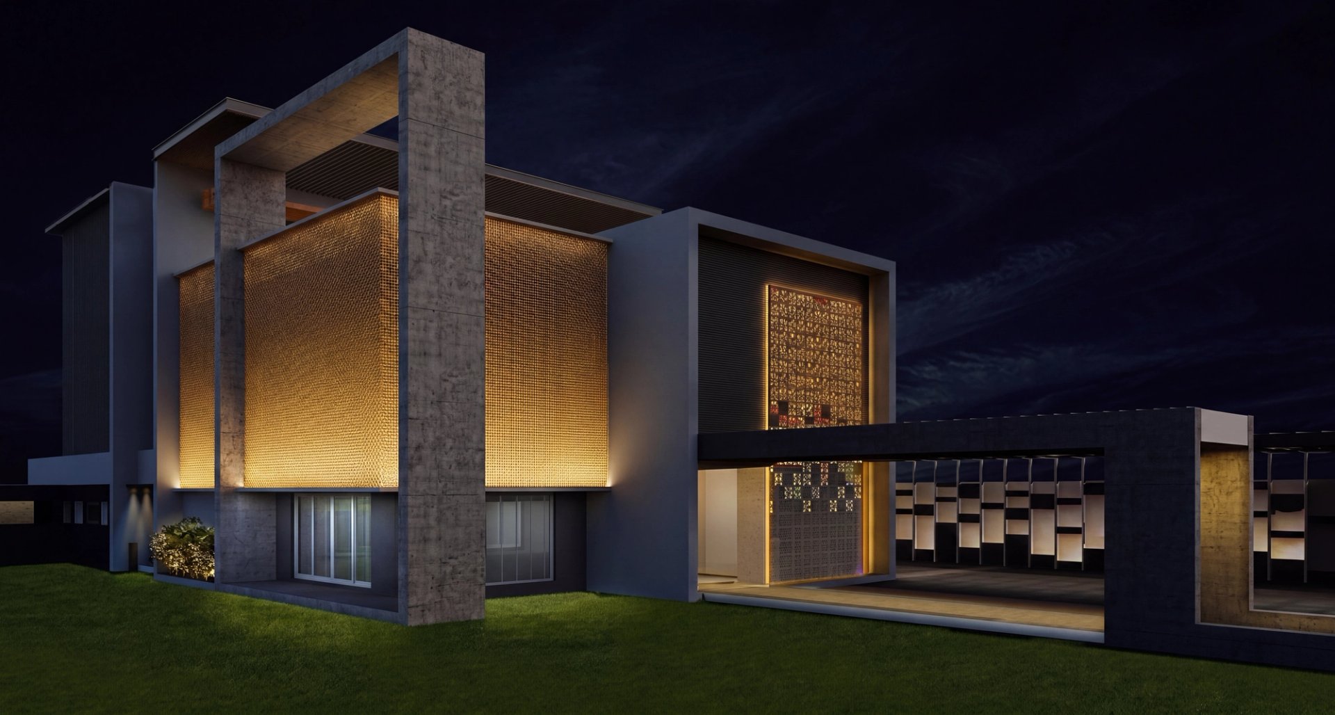 K villa, facade lighting design by Marie-Ikram Bouhlel, Atelier dada 2013