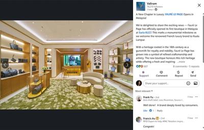 Inauguration — Fauré Le Page Concept store à Kuala Lumpur