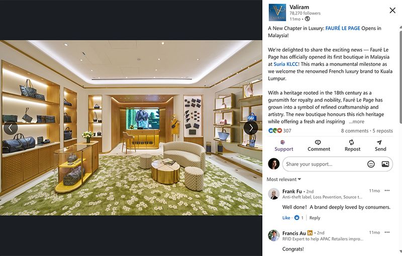 Inauguration — Fauré Le Page Concept store à Kuala Lumpur