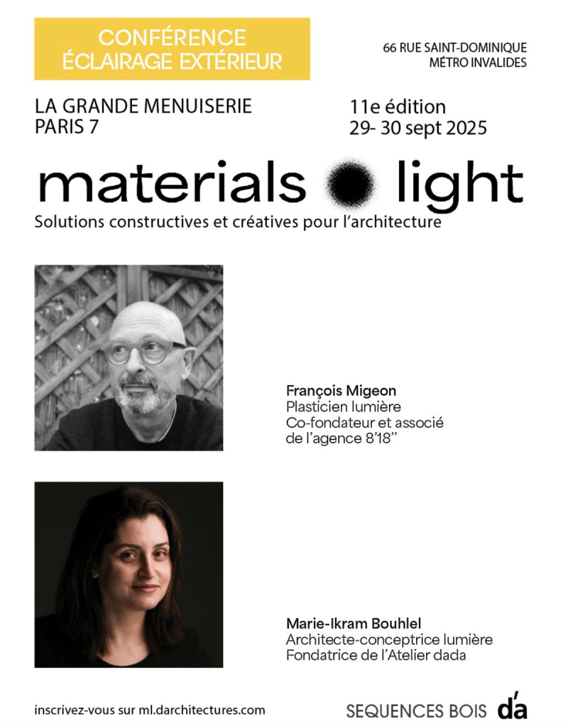 Annonce de conférence — « Le temps des lumières » au salon Materials & Light