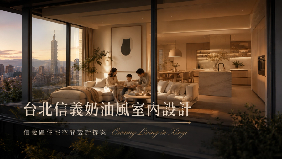 台北信義奶油風室內設計|信義區住宅空間設計提案