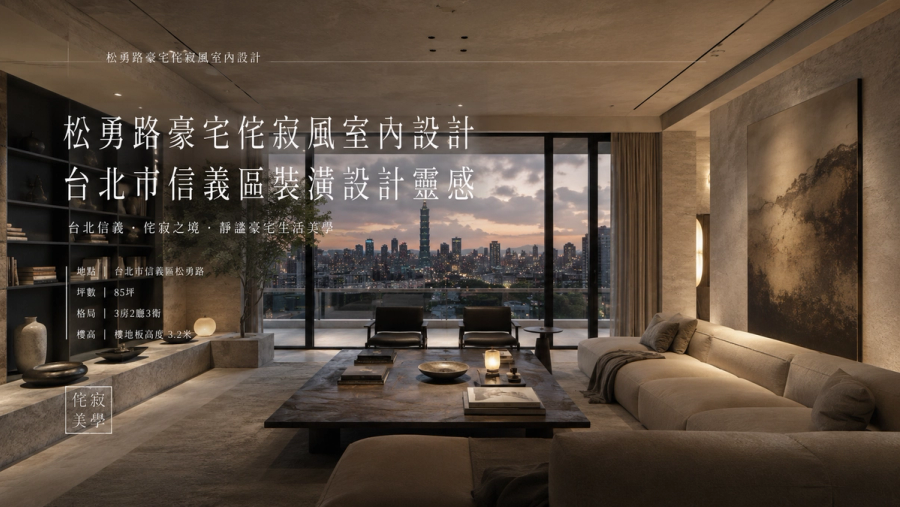 松勇路豪宅侘寂風室內設計｜台北市信義區裝潢設計靈感