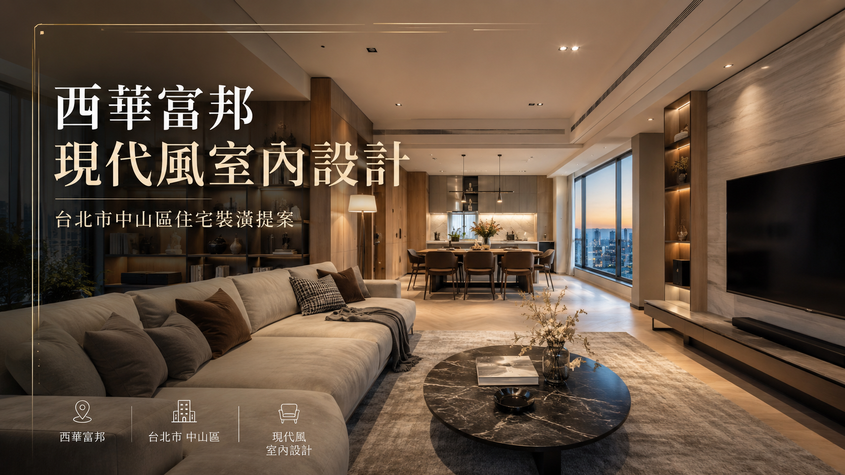 西華富邦現代風室內設計｜台北市中山區住宅裝潢提案