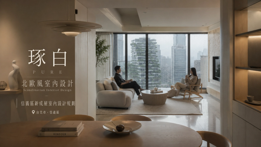 琢白北歐風室內設計｜信義區新成屋室內設計規劃
