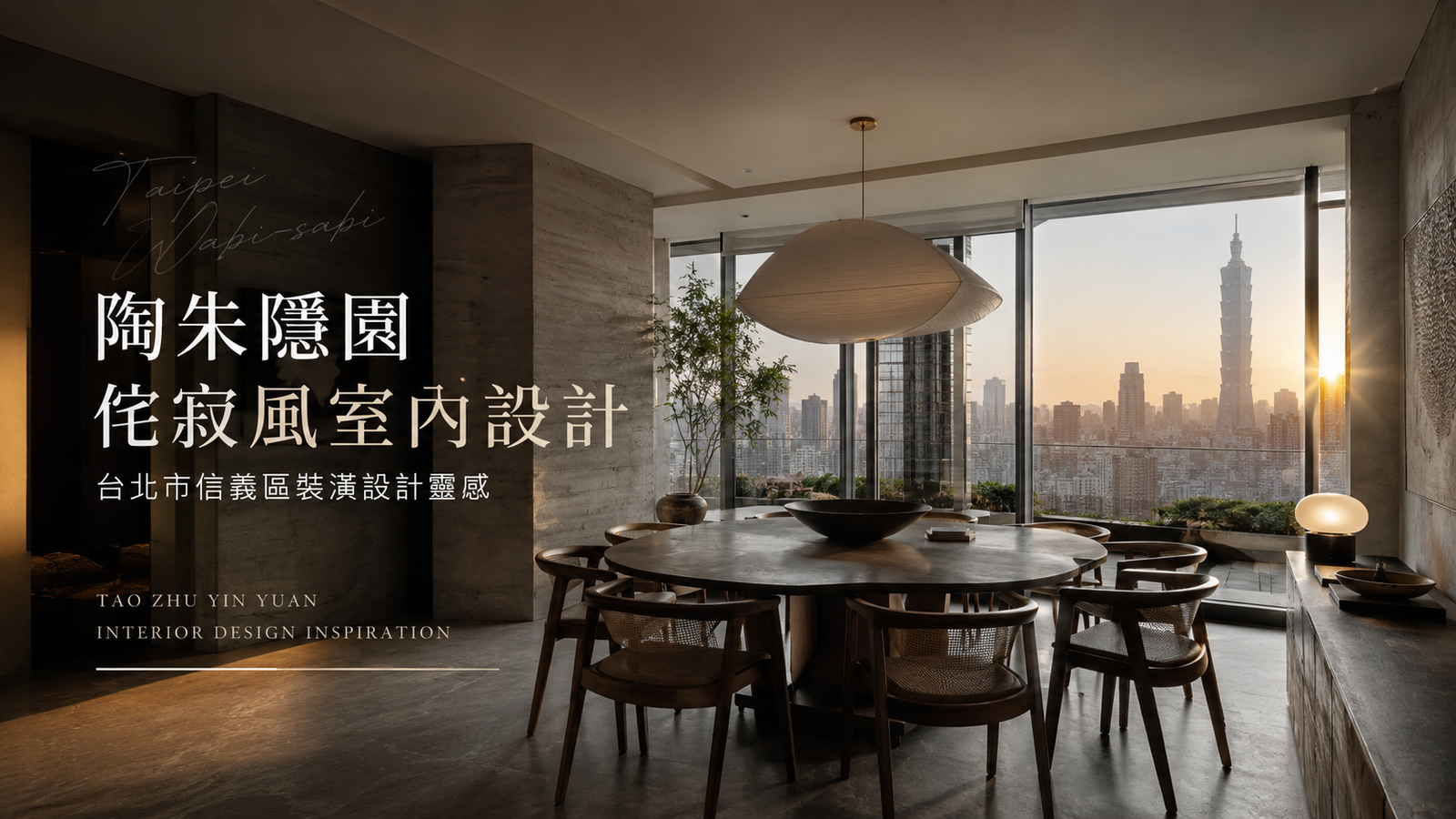 陶朱隱園侘寂風室內設計｜台北市信義區裝潢設計靈感餐廳室內設計