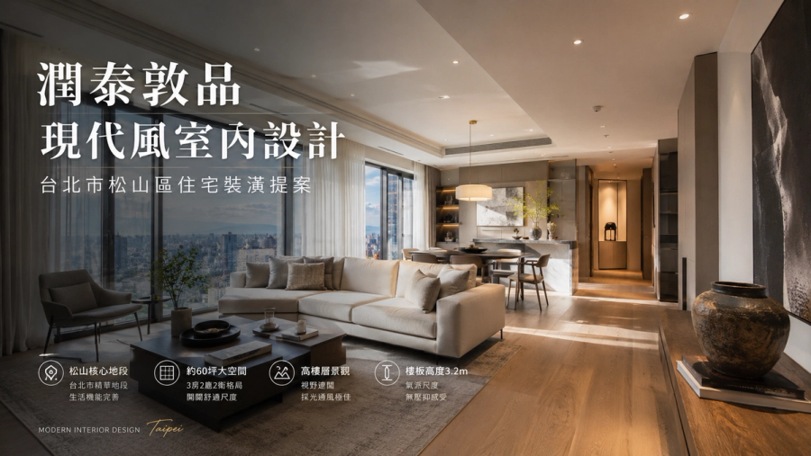 潤泰敦品現代風室內設計｜台北市松山區住宅裝潢提案