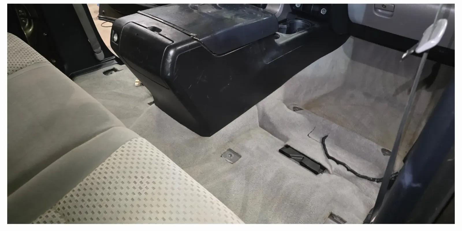 SUV carpet after pet hair removal and extraction by Twisted Auto Detail in Anchorage