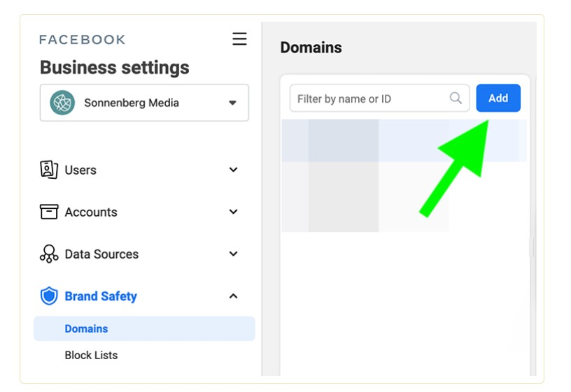 FacebookBusiness Manager adding domains
