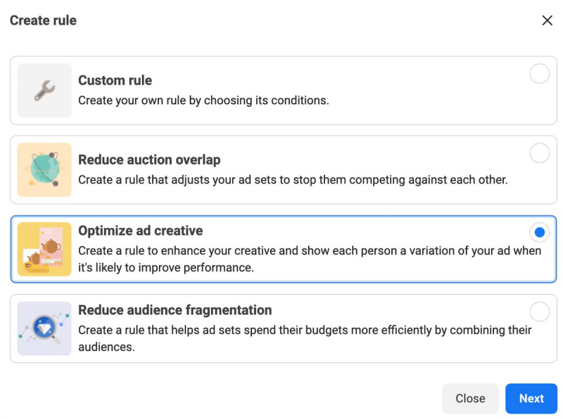 Facebook Ads manager automated rules
