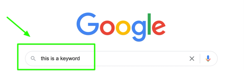 Keyword example in Google search bar