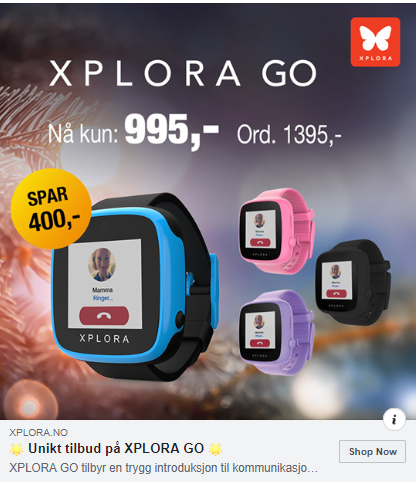 Xplora smartwatch ad example