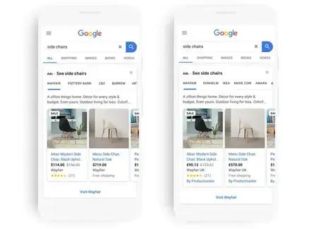 Google Smart Shopping ads examples