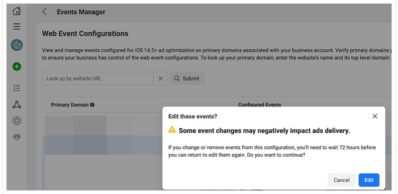 Facebook Events manager renew events prioritization